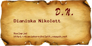 Dianiska Nikolett névjegykártya