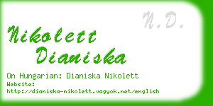 nikolett dianiska business card